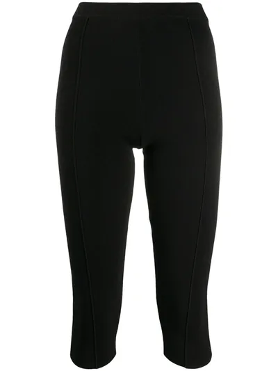 Sandro High-rise Cropped Leggings In Black