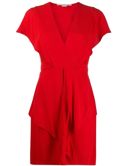 Stella Mccartney Tie Waist Short Dress In Red