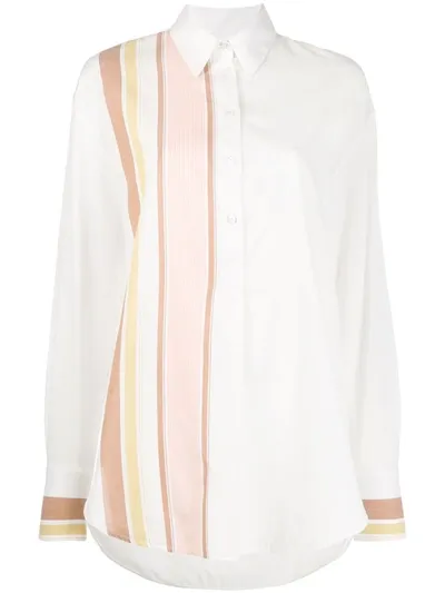 Victoria Victoria Beckham Striped Oversized Shirt In White