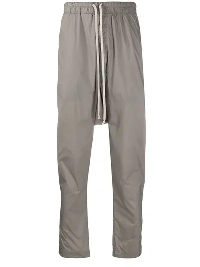 Rick Owens Drkshdw Plain Drop-crotch Trousers In Grey