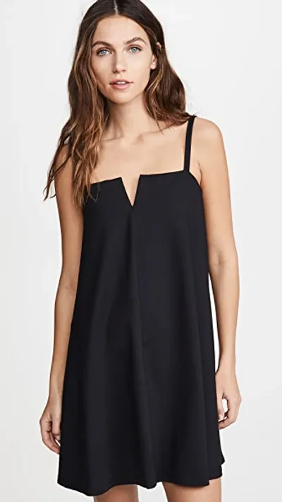 Susana Monaco Flared V-wire Tank Dress In Black