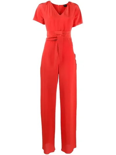 Aspesi Tie-waist Jumpsuit In Red