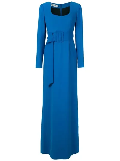 Reinaldo Lourenço Belted Gown In Blue