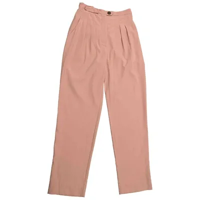 Pre-owned Nanushka Straight Pants In Pink