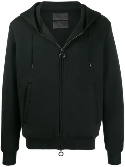 Fumito Ganryu Plain Zipped Hoodie In Black