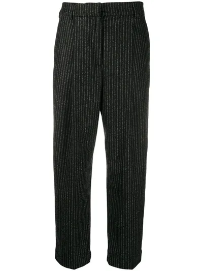 Ymc You Must Create Pinstriped Trousers In Black