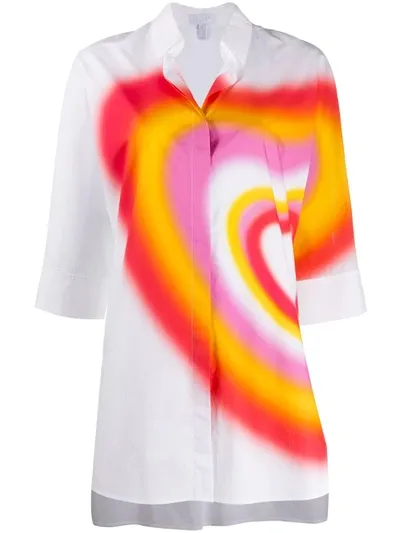 Escada Sport Heart-print Oversized Shirt In Fantasy