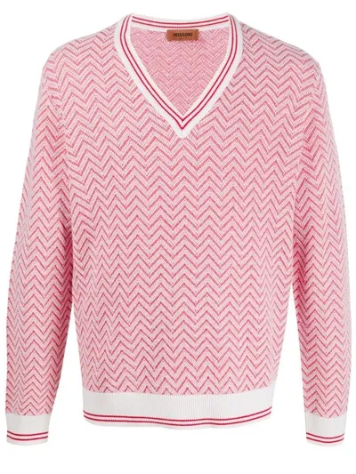 Missoni Zigzag Print Jumper In Pink