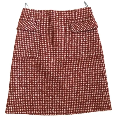 Pre-owned Bottega Veneta Wool Mid-length Skirt In Orange