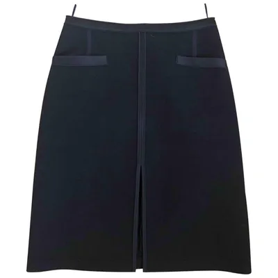 Pre-owned Bottega Veneta Wool Mid-length Skirt In Blue