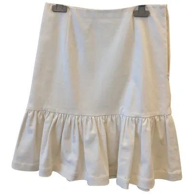 Pre-owned Prada Mid-length Skirt In White