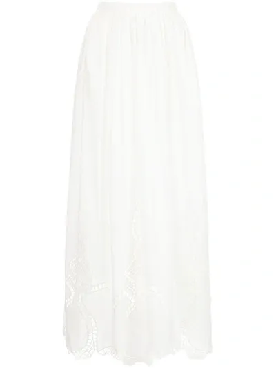 Rhode Owen Broderie-anglaise Cotton Maxi Skirt In Ivory