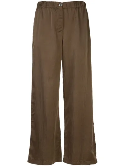 Raquel Allegra Wide-leg Flared Trousers In Blue