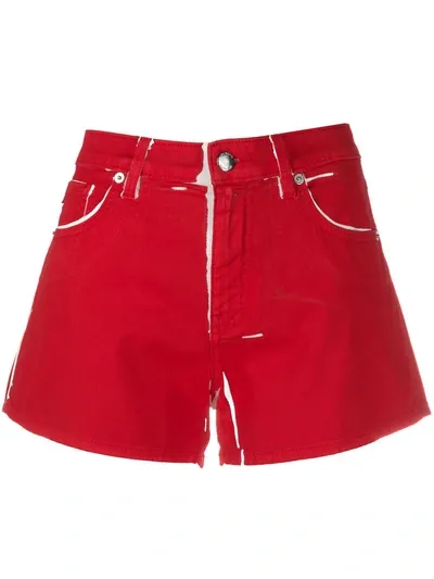 Love Moschino Paint Effect Shorts In Red