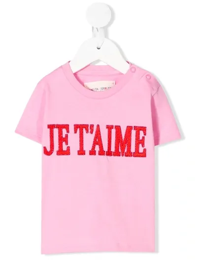 Alberta Ferretti Babies' Slogan T-shirt In Pink