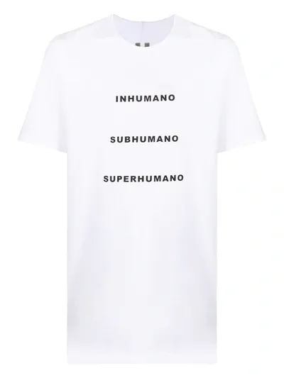 Rick Owens Drkshdw T-shirt Mit Slogan-print In White