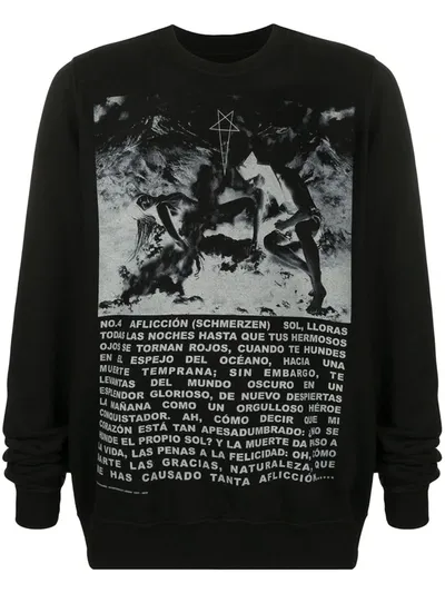 Rick Owens Drkshdw Bold Print Sweater In Black