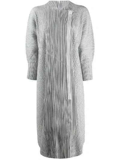 Issey Miyake Micro-pleated Wrap-front Coat In White