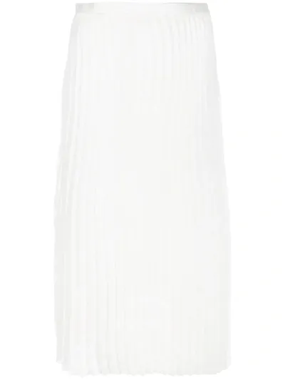 Victoria Victoria Beckham Pleated Midi Skirt In White