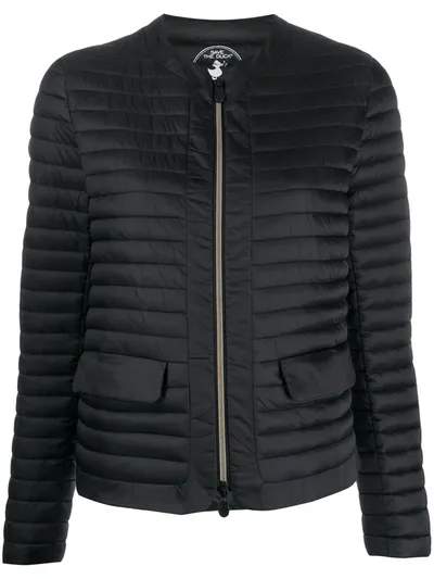 Save The Duck Collarless Quilted Jacket In Black