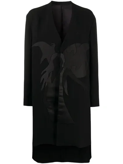 Undercover Patchwork Midi Coat In Black