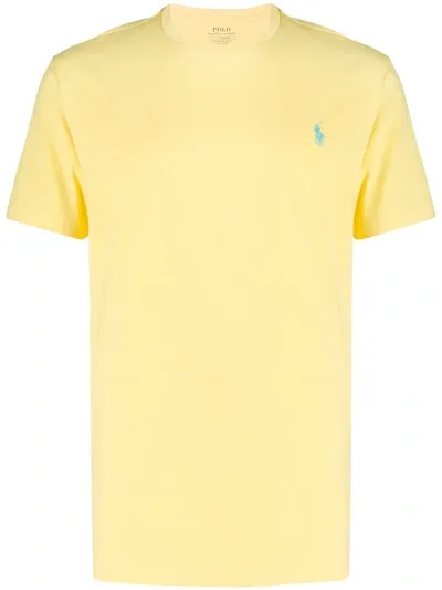 Polo Ralph Lauren Player Logo T-shirt Custom Slim In Empire Yellow