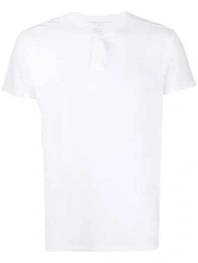 Majestic T-shirt Mit Henley-kragen In White