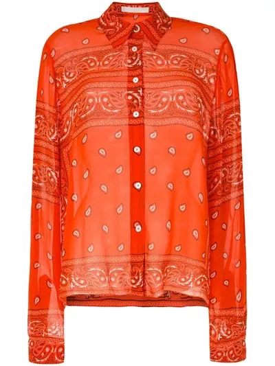 Dion Lee Bandana Sheer Shirt In Orange