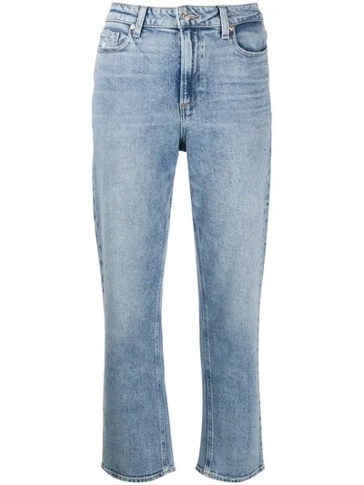 Paige Denim High Rise Cropped Jeans In Blue