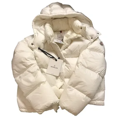 Pre-owned Moncler Hood Coat In White