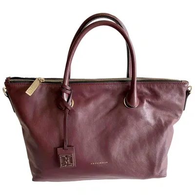 Pre-owned Coccinelle Leather Handbag In Burgundy