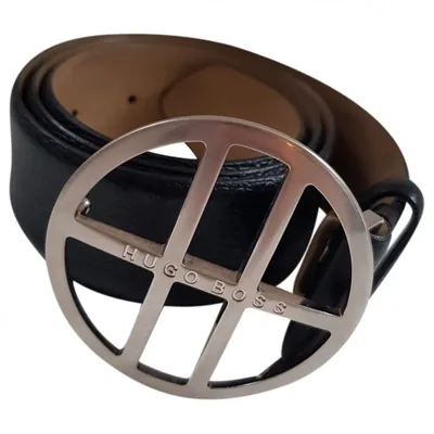 Pre-owned Hugo Boss Leather Belt In Black