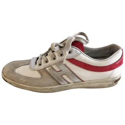 Pre-owned Hogan Cloth Trainers In White