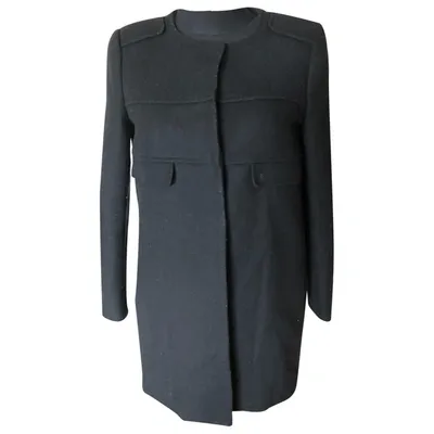 Pre-owned Tara Jarmon Wool Coat In Black