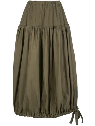 Co Faille Bubble Hem Skirt In Green