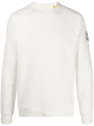 Moncler Rear Logo Sweatshirt In White