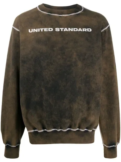 United Standard Acid Wash Logo Print Jumper In Black