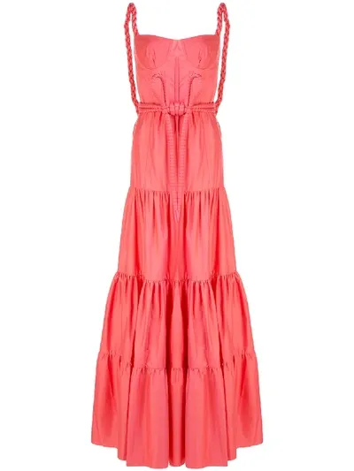 Johanna Ortiz Calming Tier Rope Maxi Dress In Pink