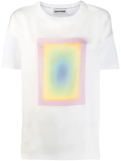 Each X Other Satin-paneled Printed Cotton-jersey T-shirt In White