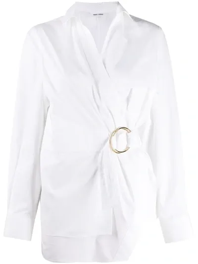 Each X Other Belted Cotton-poplin Shirt In White