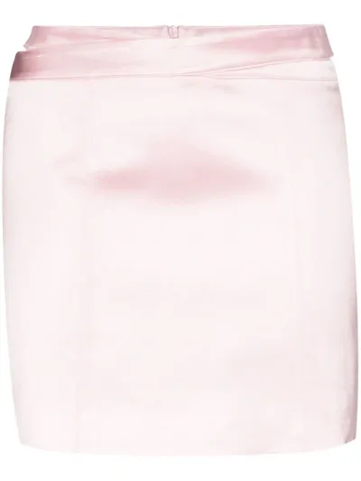 Gauge81 Monteria Wrap-detailed Mini Skirt In Pink