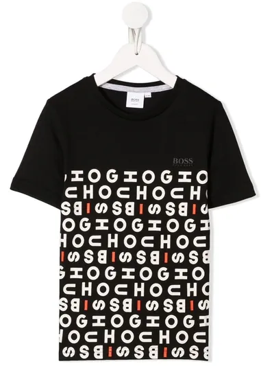 Hugo Boss Kids' Logo T-shirt In Black