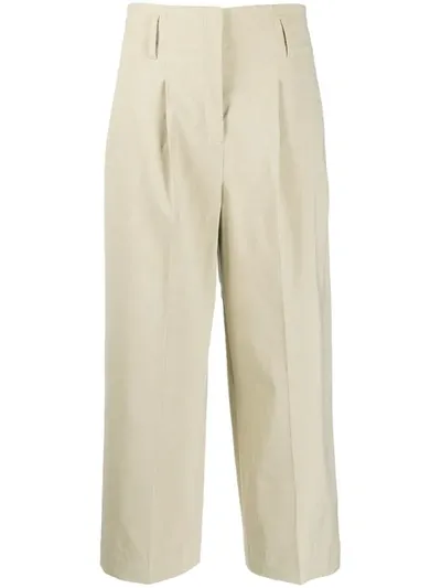 Luisa Cerano Cropped Fit Trousers In Brown