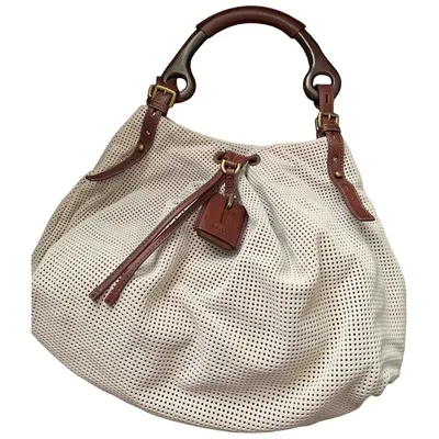 Pre-owned Hugo Boss Satchel In Beige