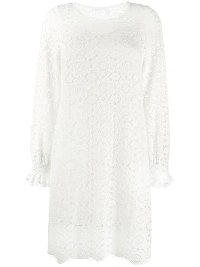 See By Chloé Floral Embroidered Shift Dress In White