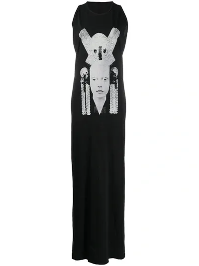 Rick Owens Drkshdw Photographic-print Sleeveless Dress In Black