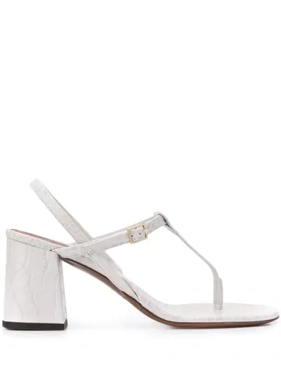 L'autre Chose Embossed 75mm Sandals In White