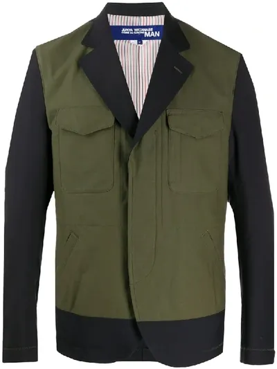 Junya Watanabe Two-tone Blazer In Green