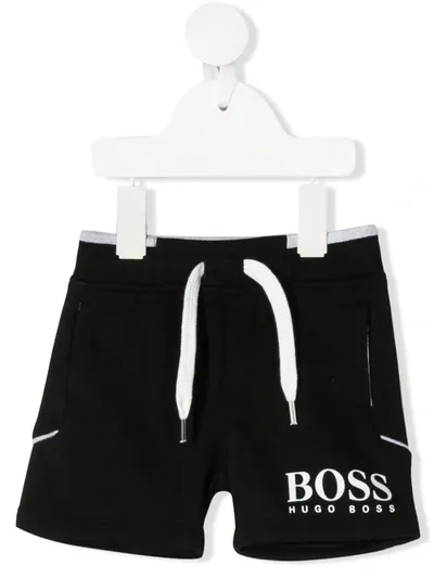 Hugo Boss Babies' Logo-print Track Shorts In Black