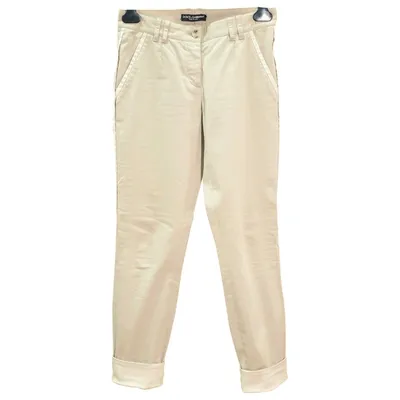 Pre-owned Dolce & Gabbana Slim Pants In Beige